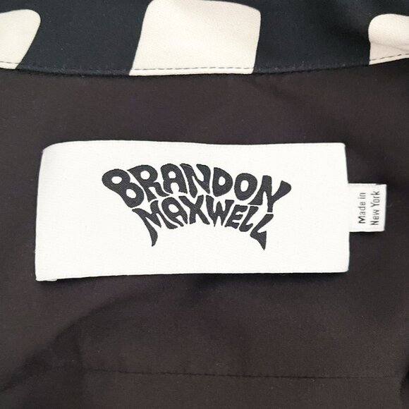 Brandon Maxwell The Nouveau Ruched Striped Crepe Mini Dress Black and Off-White - Picture 8 of 10